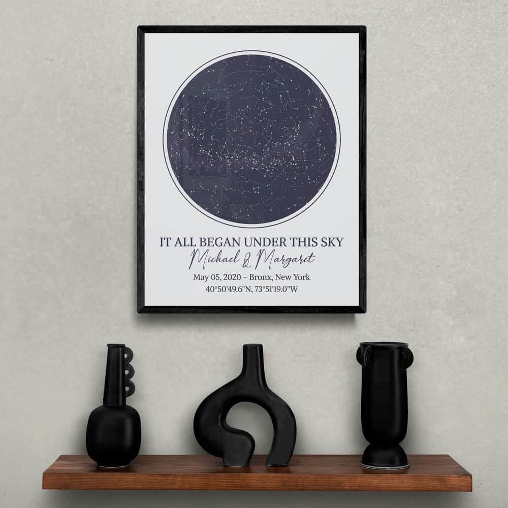 unique wedding gifts for brother: Star Map Framed Print