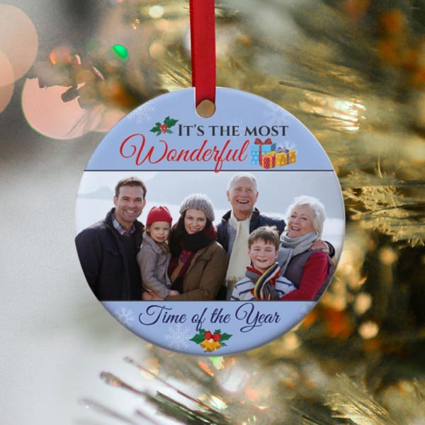 It’s The Most Wonderful Time of The Year Family Photo Ornament