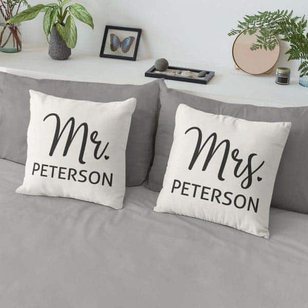 Custom Name Suede Pillow: wedding present ideas for older couple
