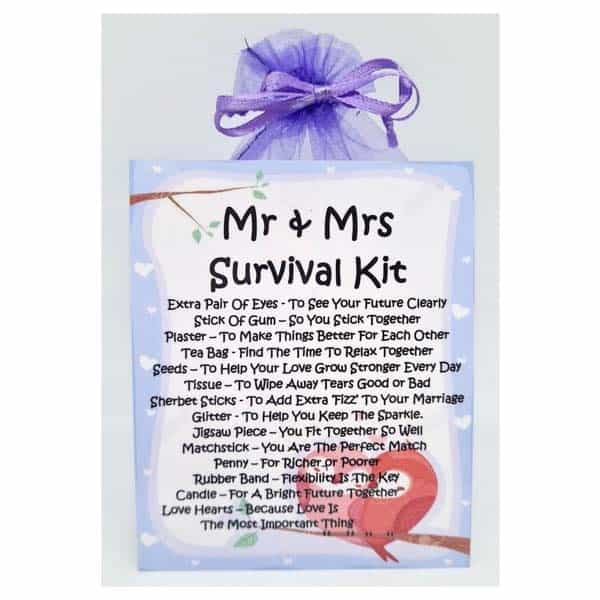 Mr and Mrs Survival Kit: fun wedding gifts for couple