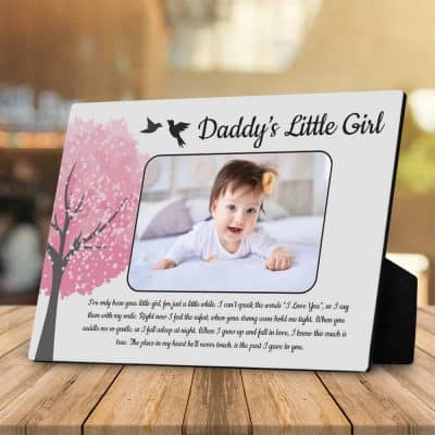 best gifts for first time dads: little girl custom desktop plaque
