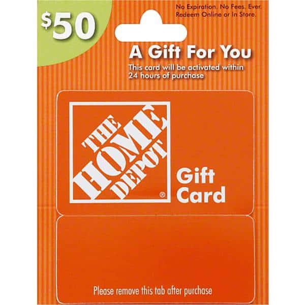 Home Depot Gift Card bridal shower gifts