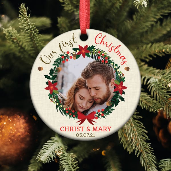 picture gifts for boyfriend: First Christmas Ornament gifts for boyfriend