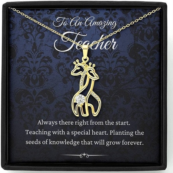 To An Amazing Teacher Necklace: christmas gift ideas for teachers from students