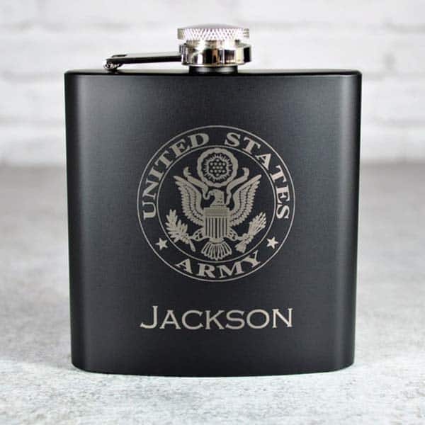 military gifts: Engraved Army Flask