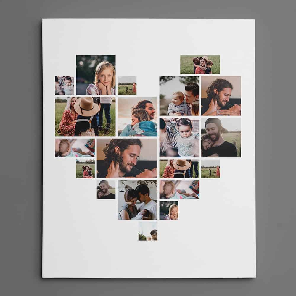 customized gifts for boyfriend: heart shaped photo collage