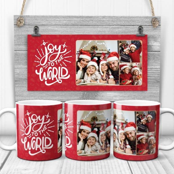 Joy To The World Christmas Custom Photo Mug: teacher gift ideas for christmas