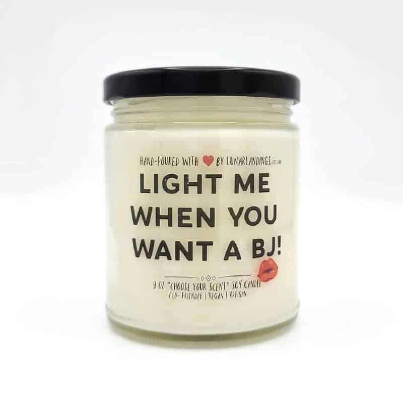 a funny candle as a 6 month anniversary gift for him