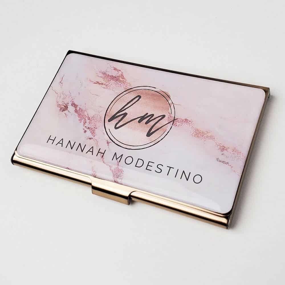 personalized business card holder for female boss