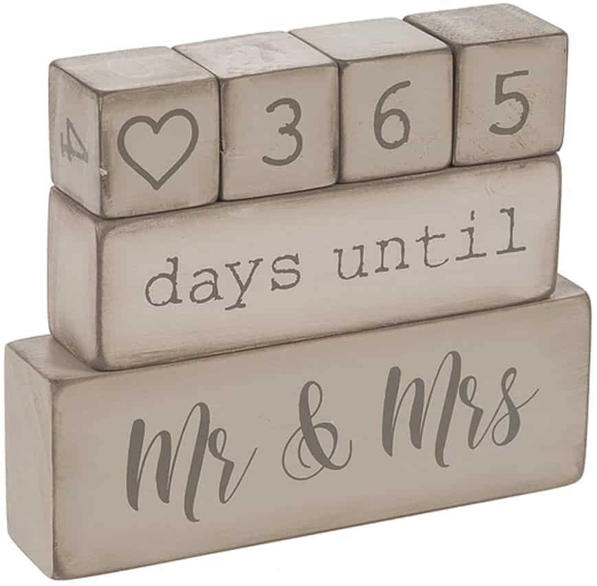 Wedding Countdown Calendar Wooden Blocks