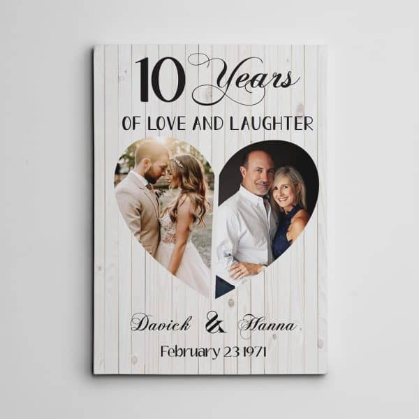 10 Years of Love Custom Canvas Print