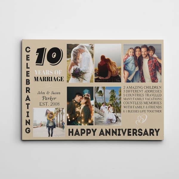 10 Year of Marriage Canvas Print