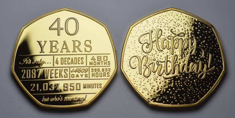 40 years golden commemorative plate for women