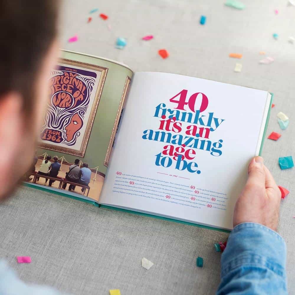 40th birthday custom book gift for women