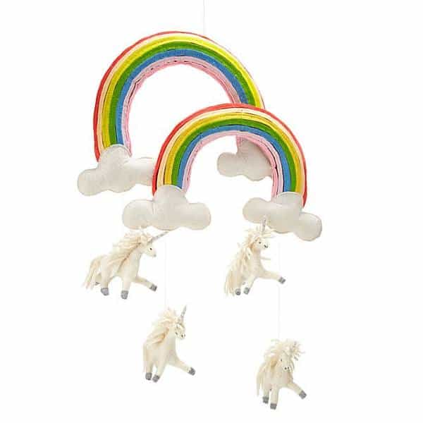 Double Rainbow Unicorn Mobile gifts for twin babies