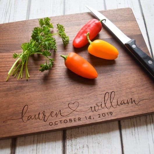 Engraved Cutting Board - wedding gift for a second marriage