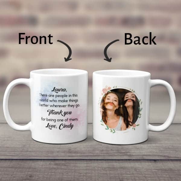 bridal shower hostess gifts: Thank You for Being One of Them Custom Photo Mug