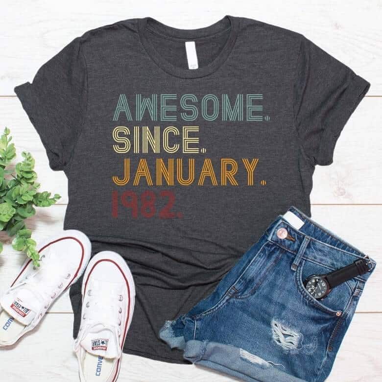 awesome since 1982 birthday t shirt for women