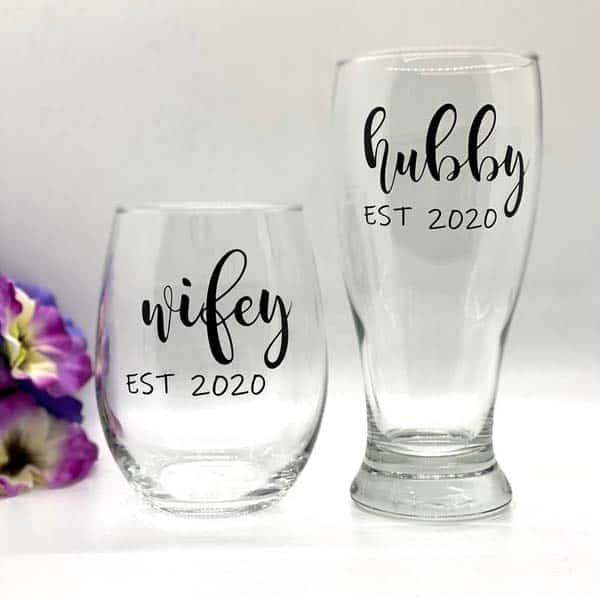 marriage anniversary gifts: Beer Mug And Wine Glass Set