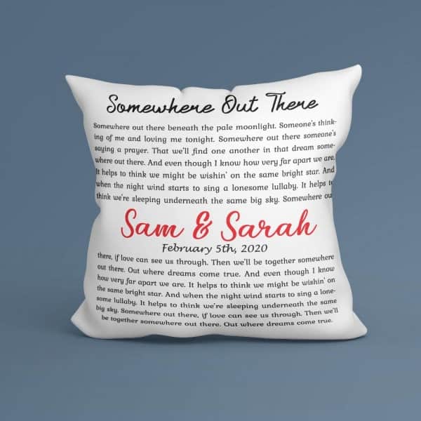 gifts for sister's wedding anniversary: Custom Song and Name Pillow