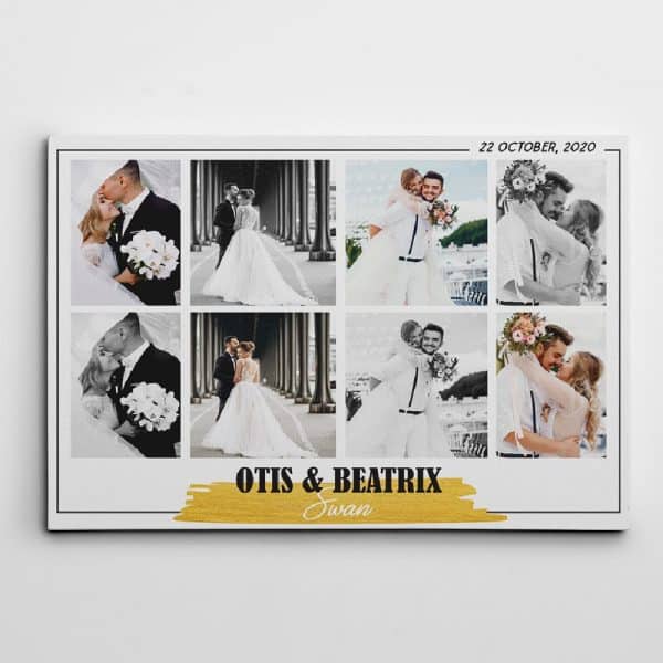 wedding photo collage canvas for sister bride