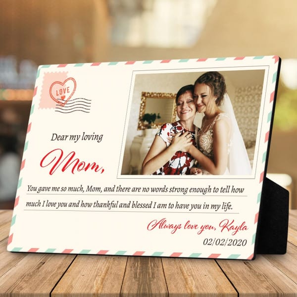 Dear My Loving Mom Plaque: wedding gifts for mom from daughter 