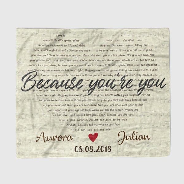 wedding gift for gay male couple: Personalized Blanket