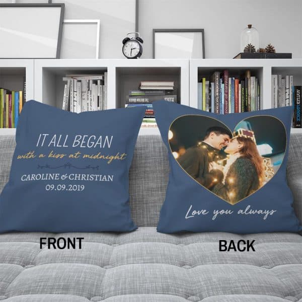 sentimental anniversary gifts for him: i all began custom pillow