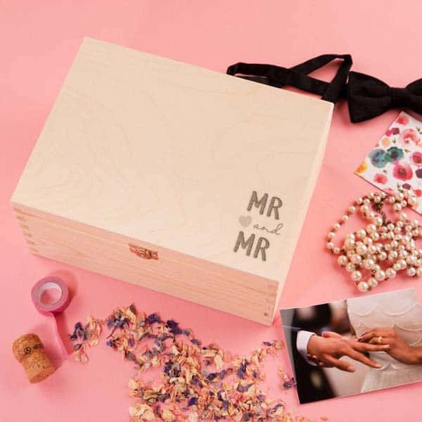 lgbt wedding gifts: Keepsake Box For Husband Couple