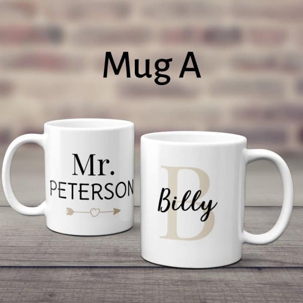 wedding gifts for gay couples: Mr. and Mr. Couple Mug