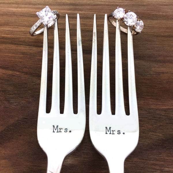 hers and hers gifts: Mrs. and Mrs. Fork