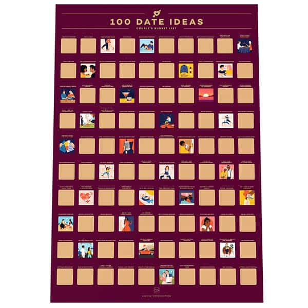 100 Dates Scratch Off Poster: valentines day gifts under 30