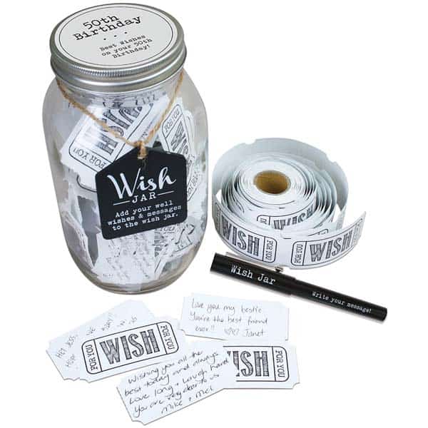 gift ideas for women on 50th birthday: 50th Birthday Wish Jar