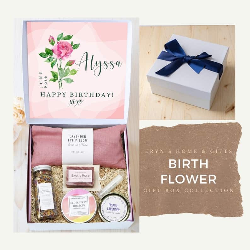 Birth Flower Birthday Gift Box - birthday gifts for elderly women