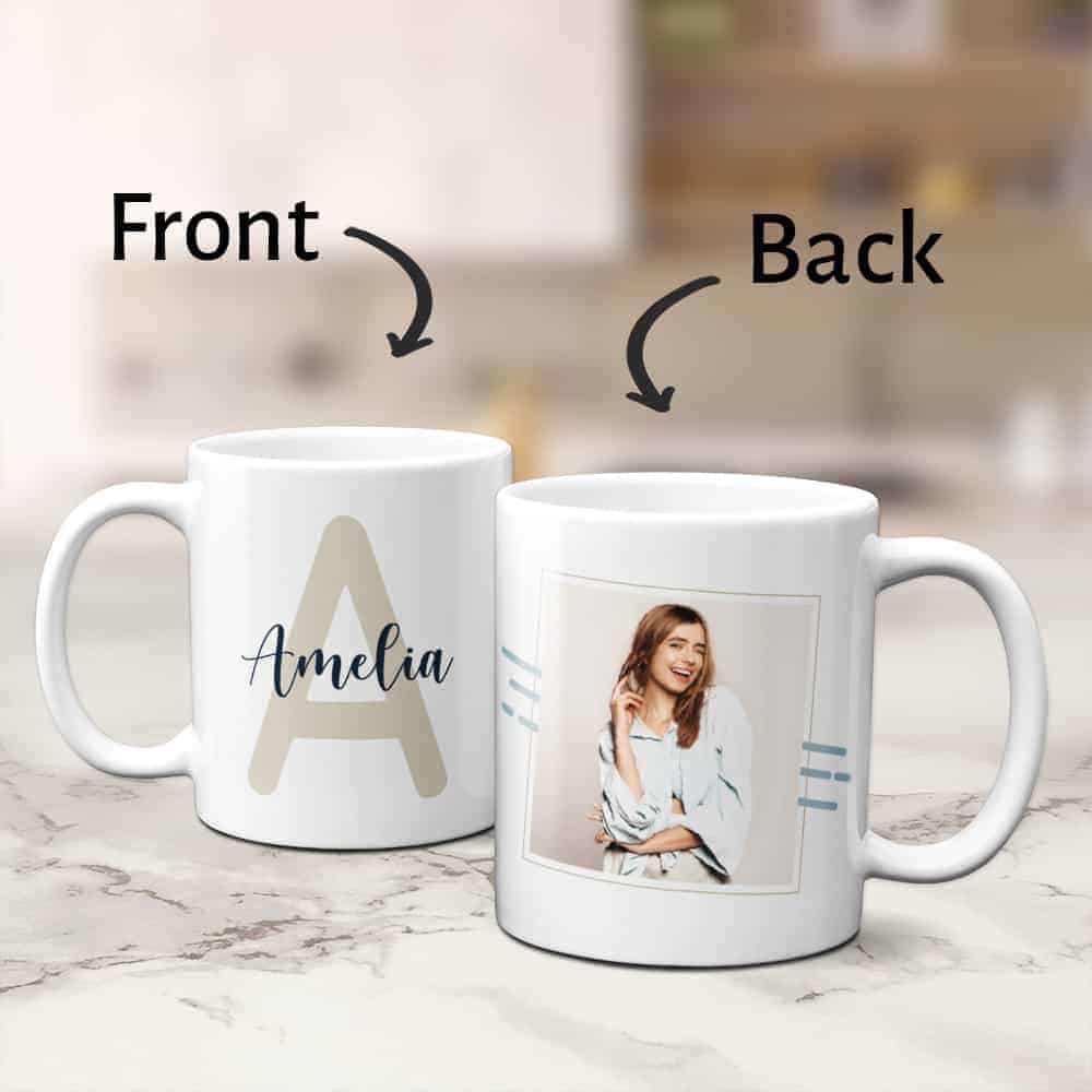 simple proposal gift for bridesmaids - a mug with custom name initial