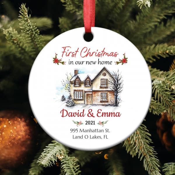 christmas presents for aunt and uncle: First Christmas In Our New Home Ornament