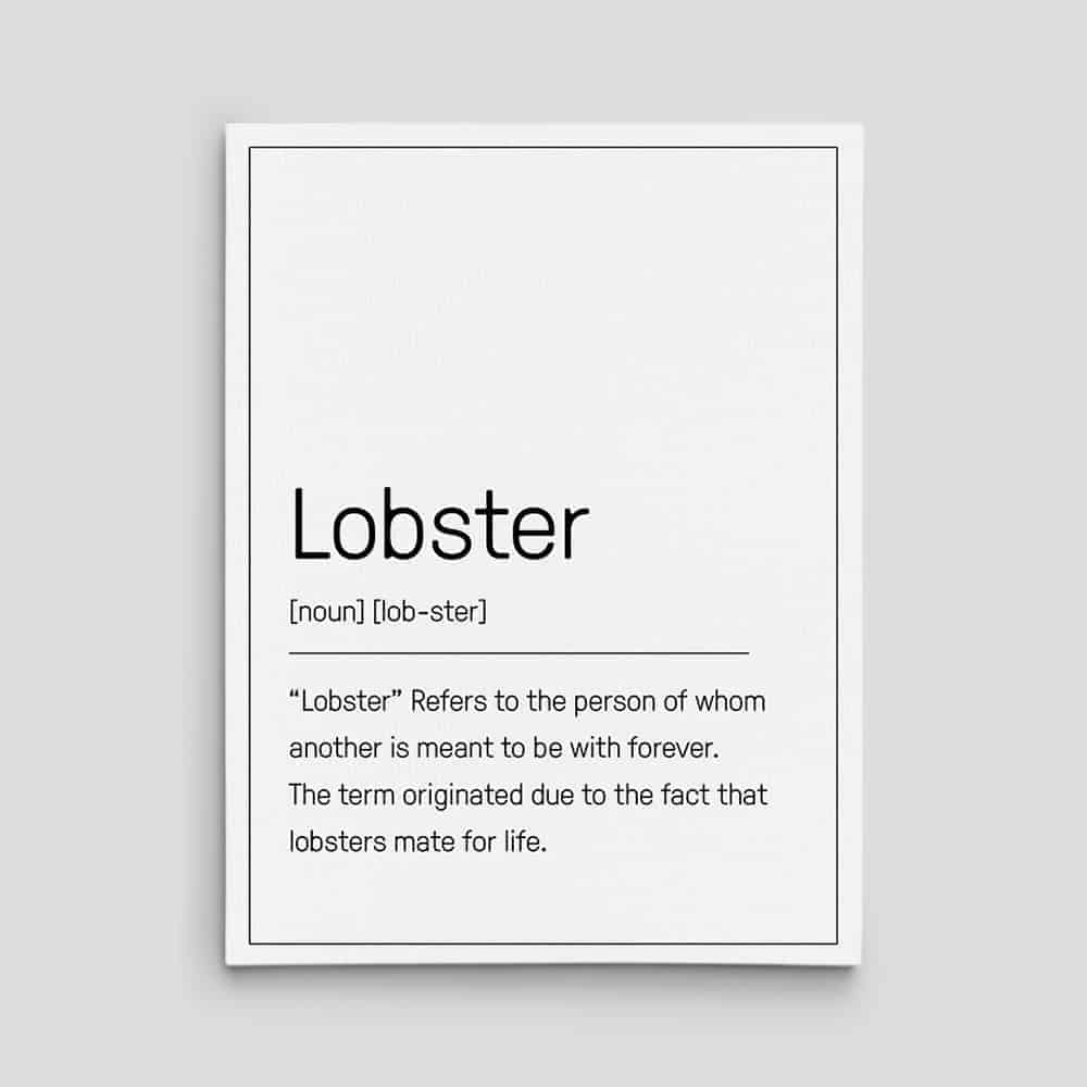 Lobster Definition Canvas Print - A Geeky Gift on Valentines Day