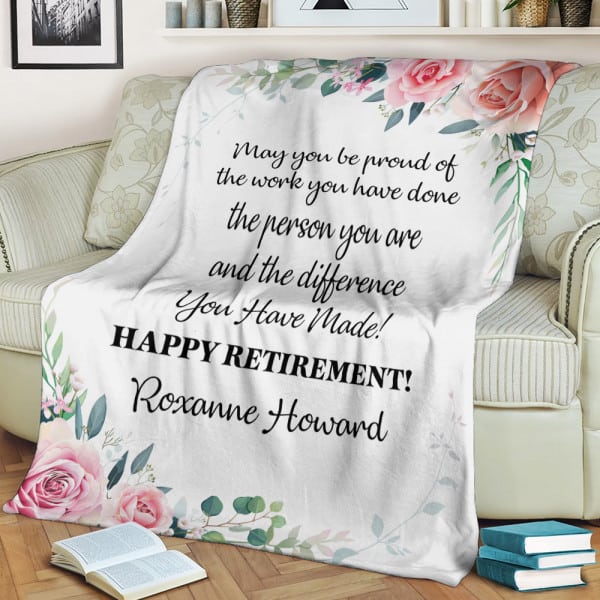 retirement blanket can be a good retirement gift for women