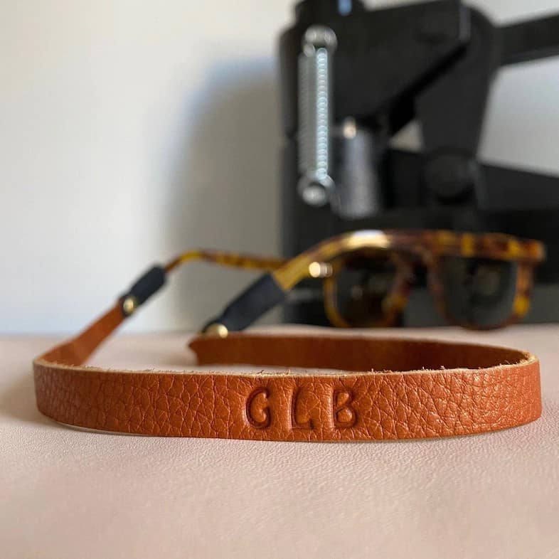 Monogrammed Leather Sunglass Strap - gifts for old men who have everything