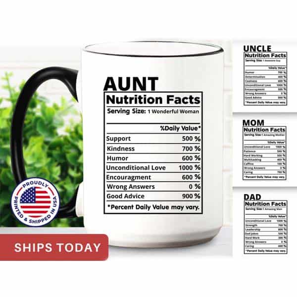 christmas gifts for aunts and uncles: Nutrition Facts Cup