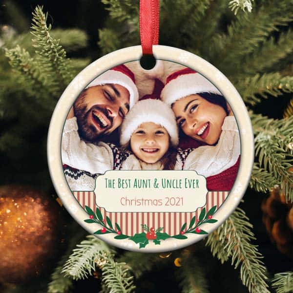 christmas presents for aunt and uncle: Family Photo Christmas Ornament