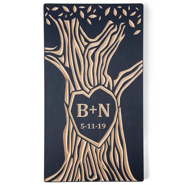 Personalized Tree Wood Carving Gifts for newlyweds