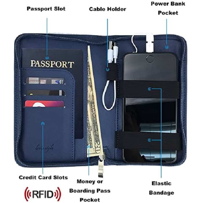 Phone Charging Passport Holder - best travel gifts for him