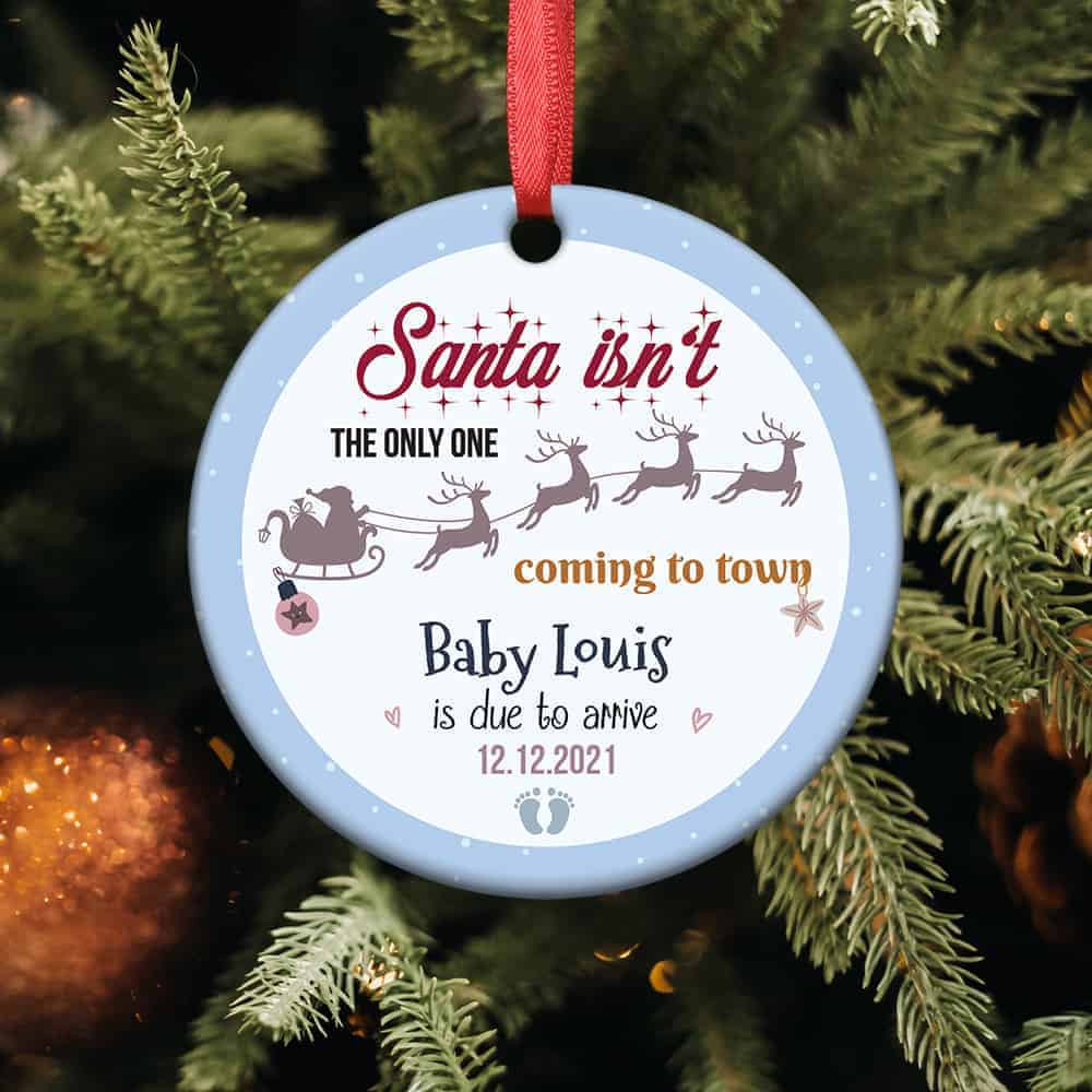 Santa Isnt The Only One Coming To Town Christmas Pregnancy Announcement Onesie 