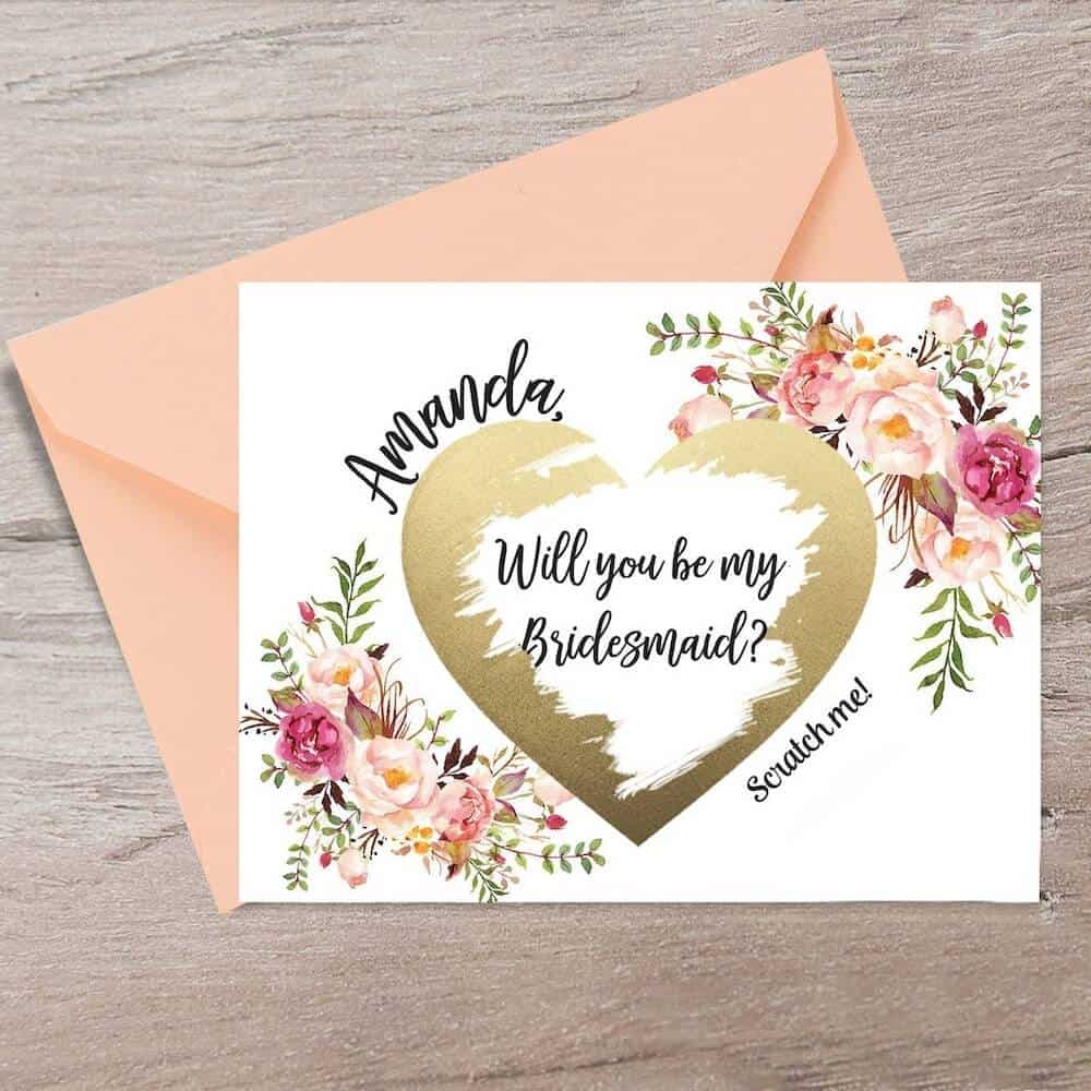 bridesmaid proposal card gift - scratch off card