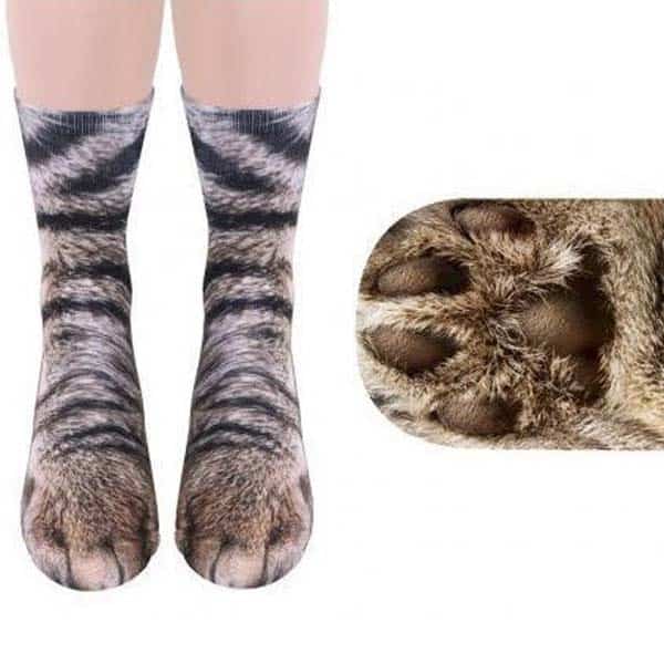 funny cat lover gifts: Cat Paw Feet Socks