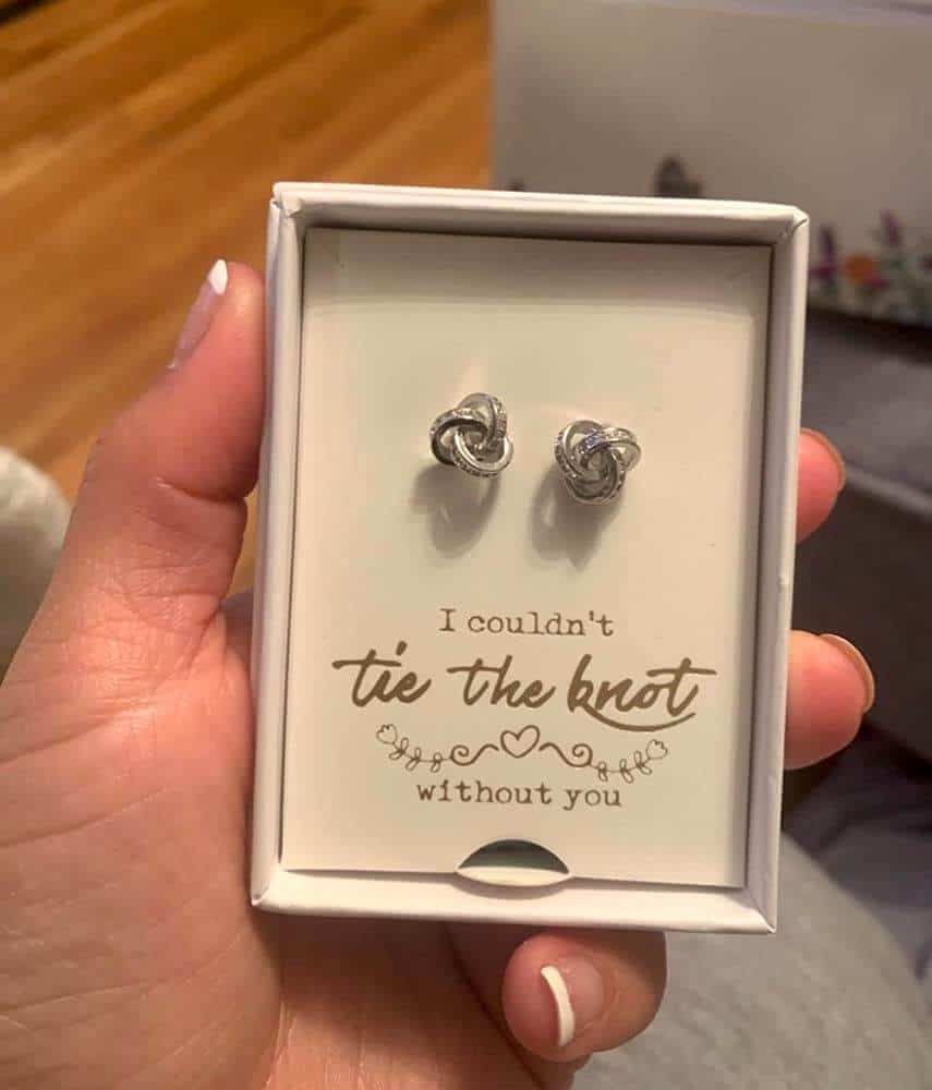 i could not tie the knot without you earrings box gift for bridesmaid