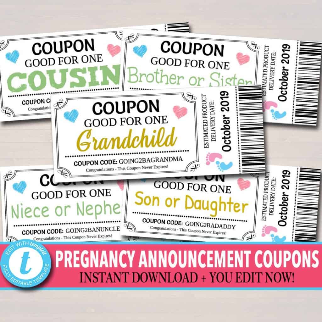 Pregnancy Announcement Coupons