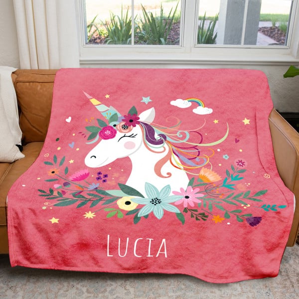 Baby Valentine’s Day Unicorn Custom Blanket