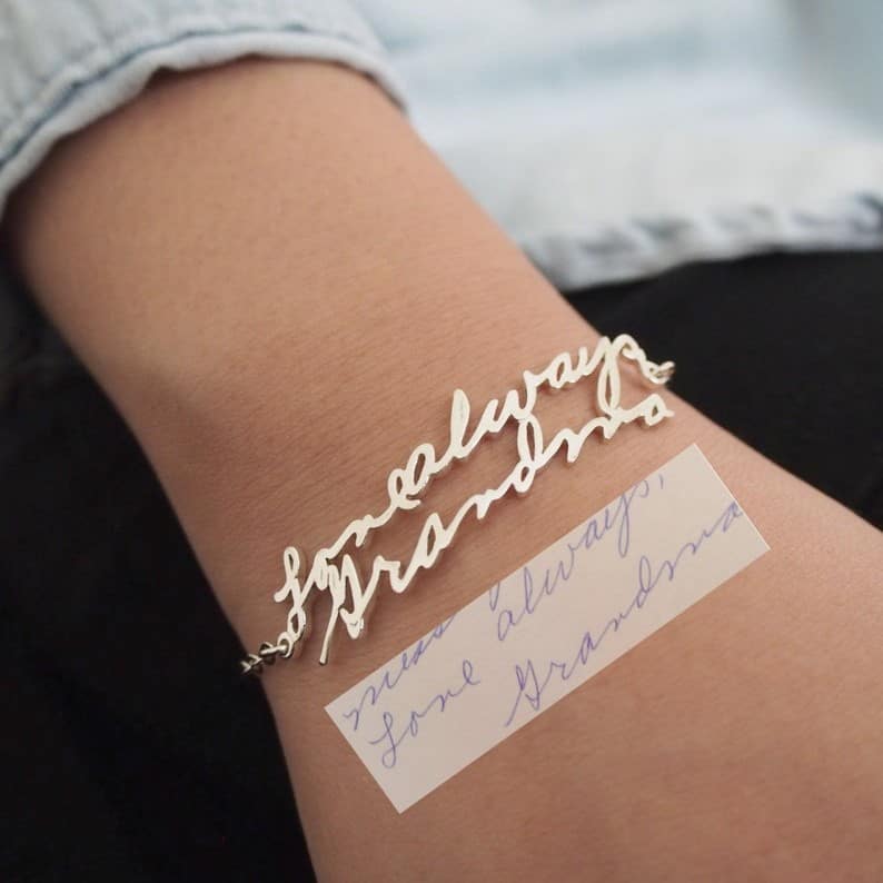 Handwriting Bracelet - great valentine gifts